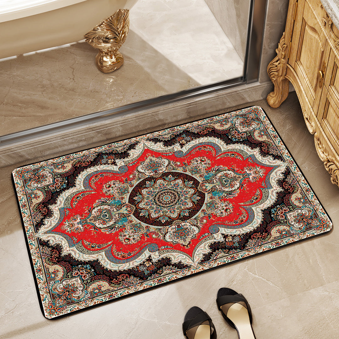 Luxurious Floral Pattern Bath Mat Bowlift