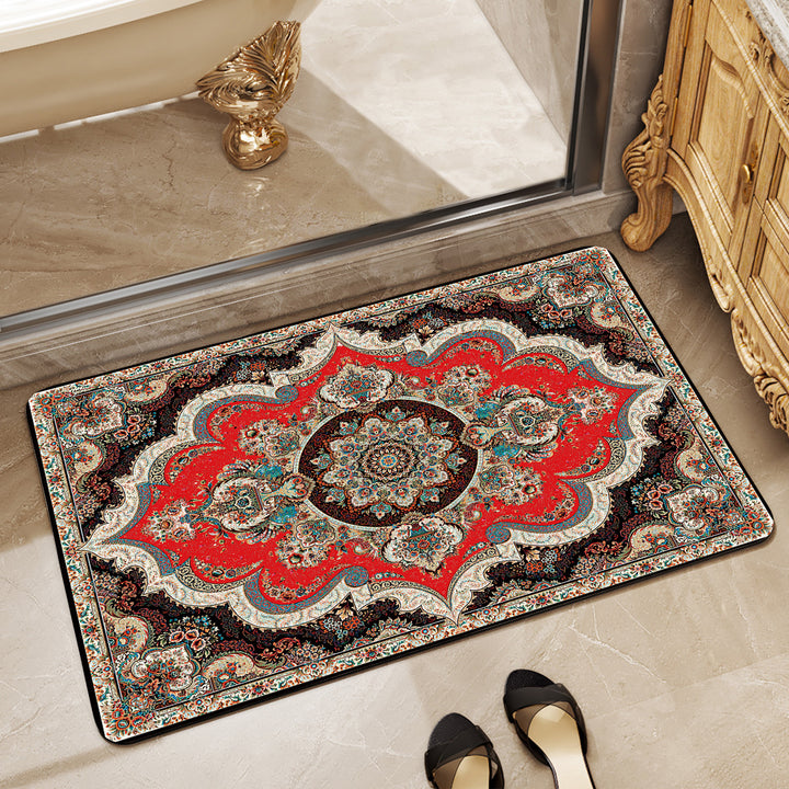 Luxurious Floral Pattern Bath Mat Bowlift