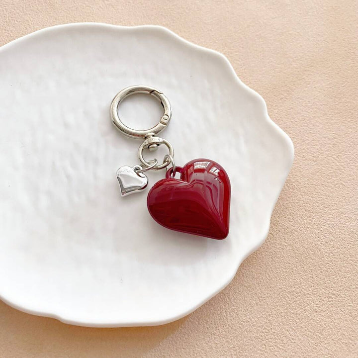 Heart-Shaped Charm Keychain Bowlift