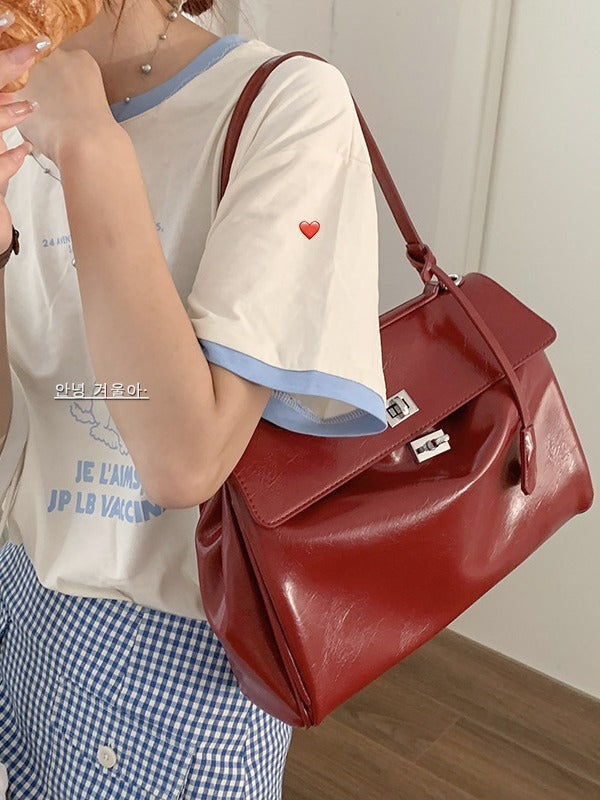 Structured Leather Handbag Bowlift