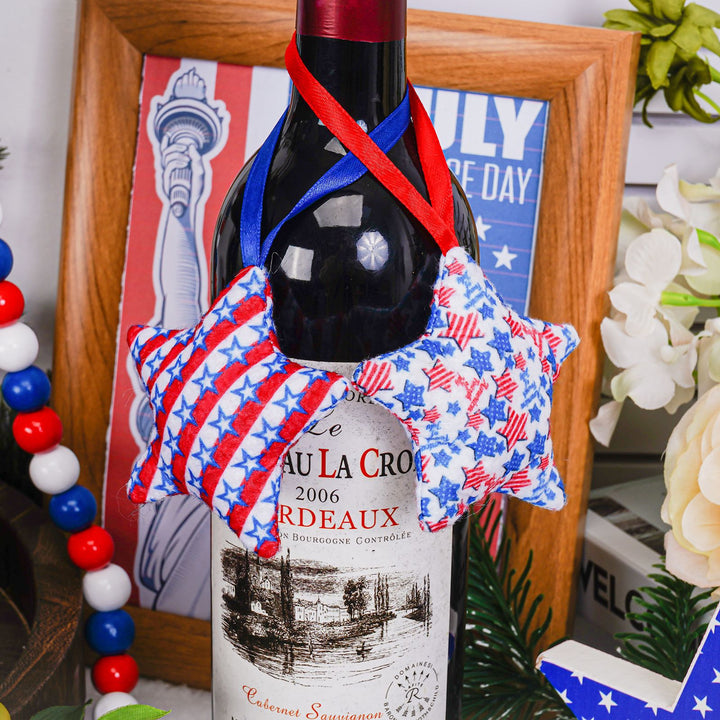 Unisex star-shaped hanging decoration made of soft felt with US flag pattern Bowlift