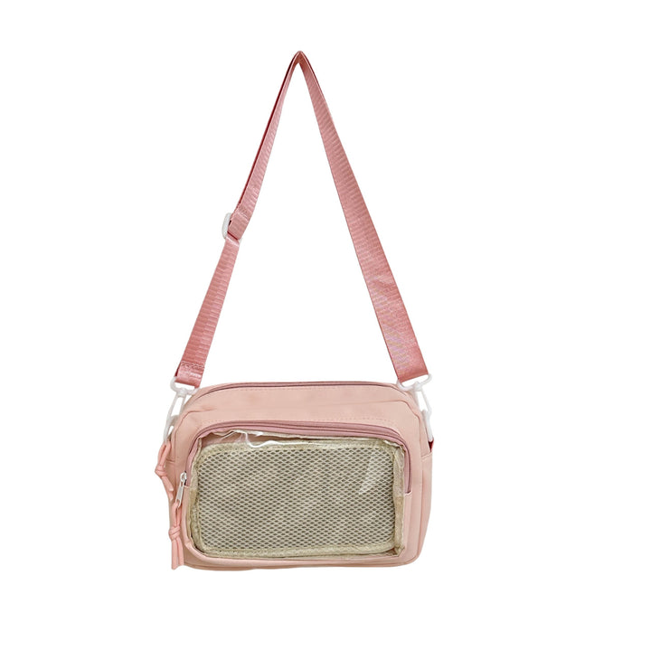 Shoulder bag with transparent viewing pocket and playful graphic design Bowlift