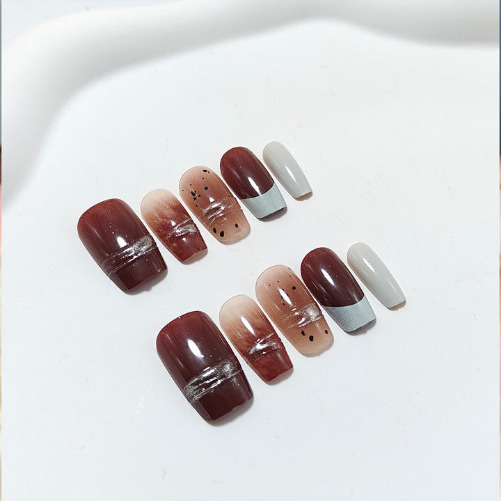 Artificial nails with elegant glitter and ombre design Bowlift