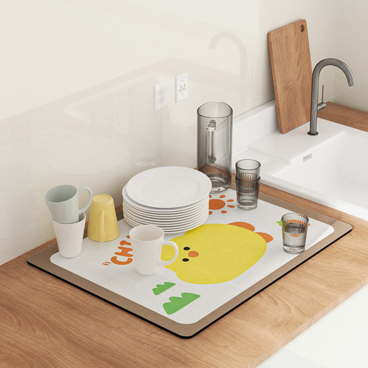 Fun-Themed Kitchen Drying Mat Bowlift