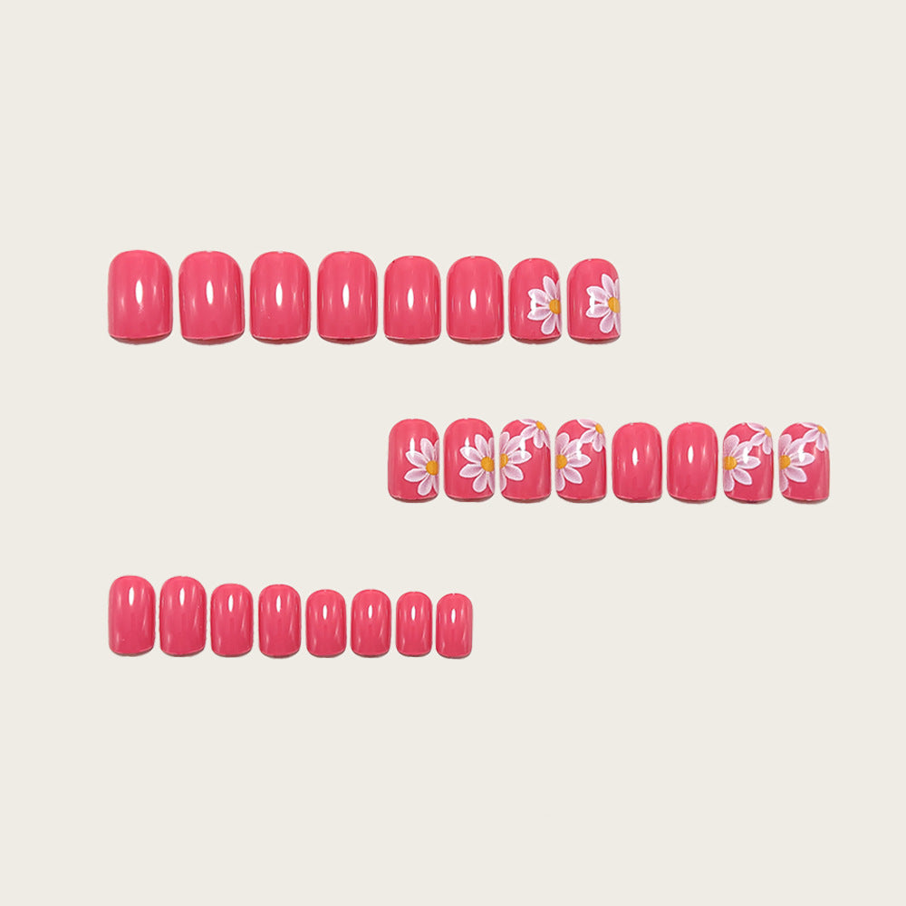 Fake nails with floral design and high-gloss finish Bowlift