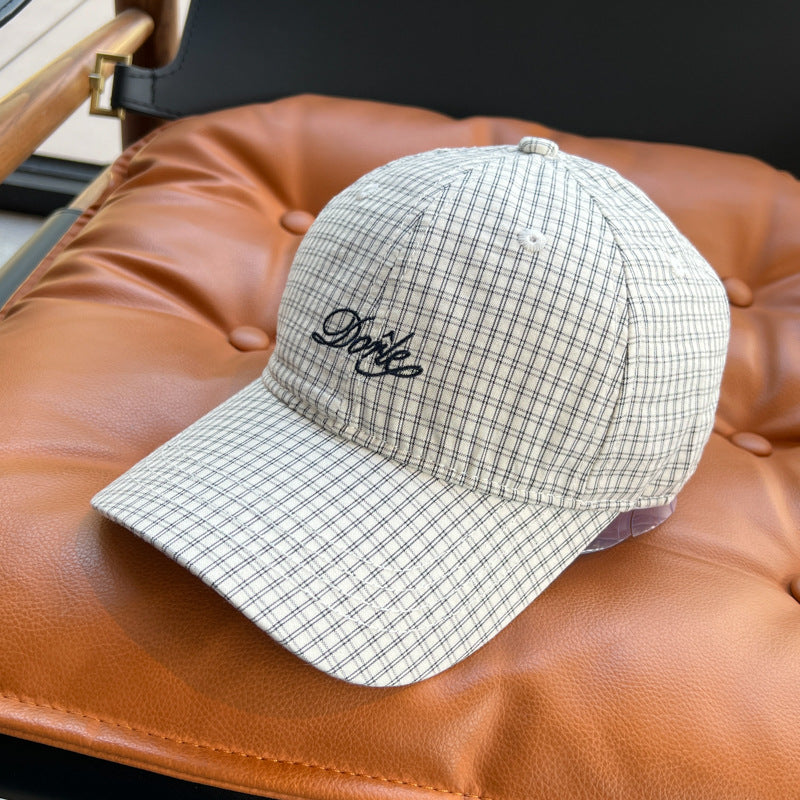 Women's Stylish Checkered Baseball Cap Bowlift