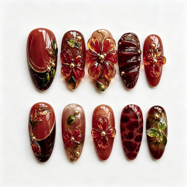 Floral Gel Nail Art Set Bowlift