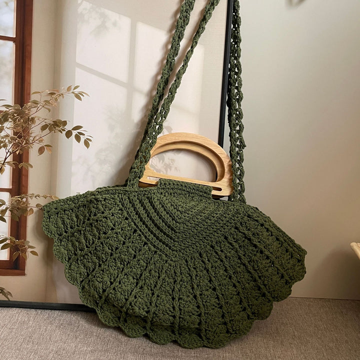 Hand-knotted Shoulder Bag Made of Cotton Bowlift