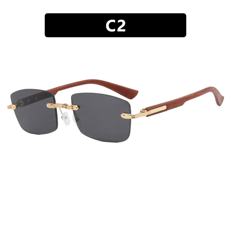 Women square sunglasses with wooden frame and gradient lenses Bowlift