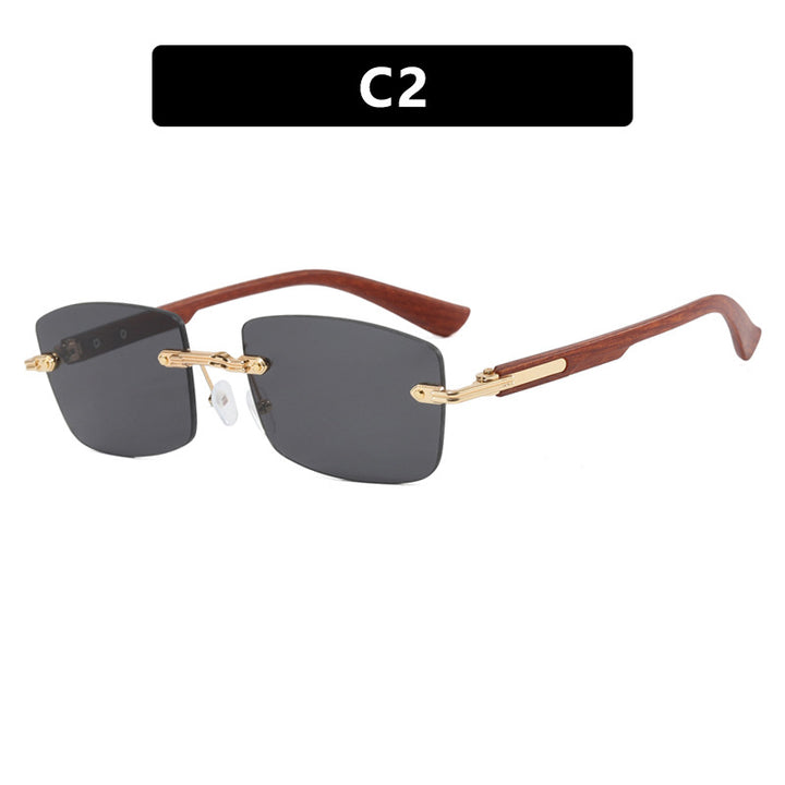 Women square sunglasses with wooden frame and gradient lenses Bowlift