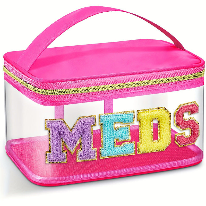 Transparent cosmetic organizer bag with glitter details Bowlift