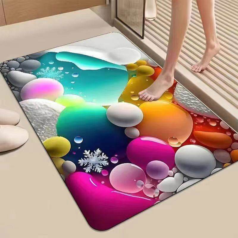 Natural Stone Patterned Bath Mat Bowlift