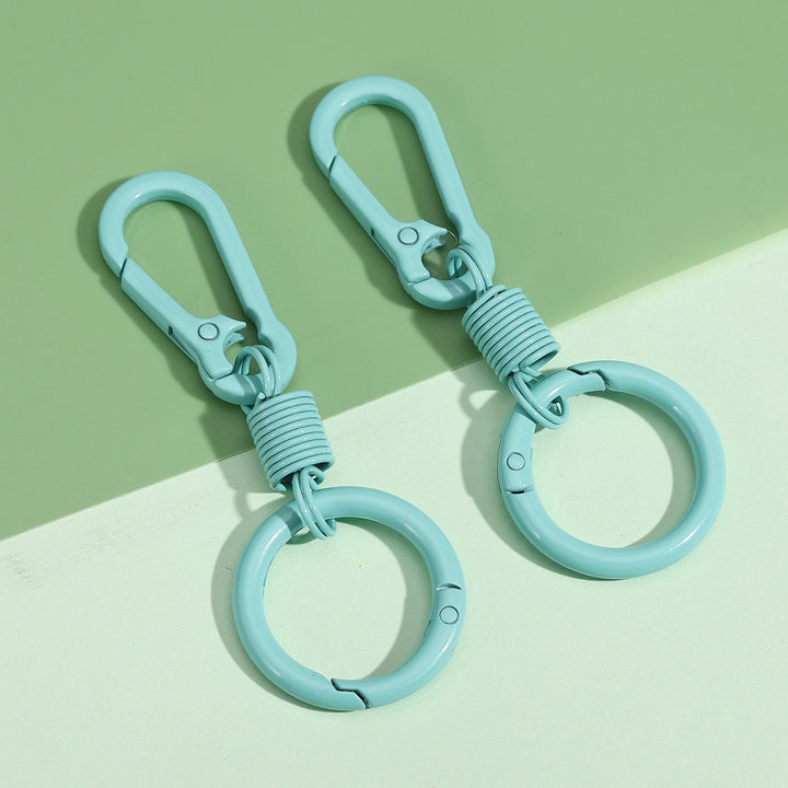 Durable silicone-coated carabiner keyring set with retractable coil Bowlift