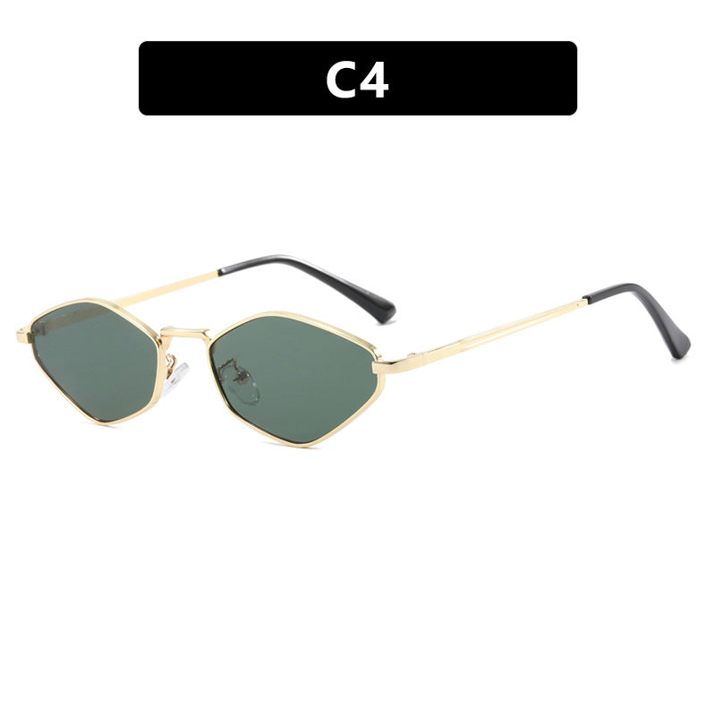 Women's geometric sunglasses with fine metal frame and UV protection Bowlift