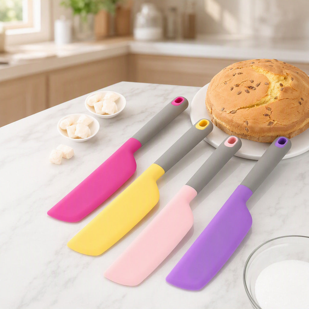 Angled silicone spatula with ergonomic non slip handle Bowlift