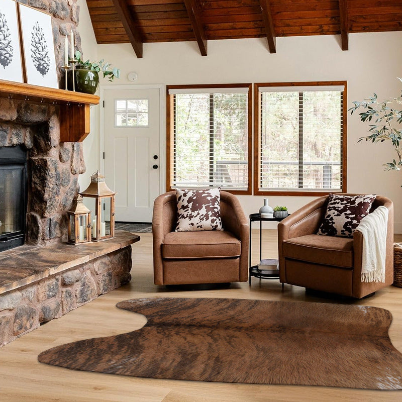 Rustic Hide-Shaped Area Rug Bowlift