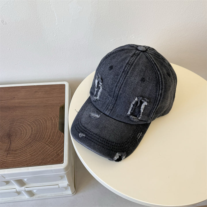 Men's Distressed Denim Baseball Cap Bowlift 1783921899