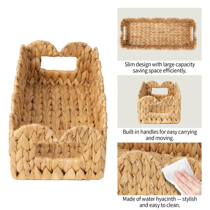 Decorative Scalloped Woven Storage Tray Bowlift