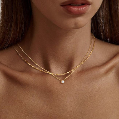 Layered Gold Necklace Bowlift