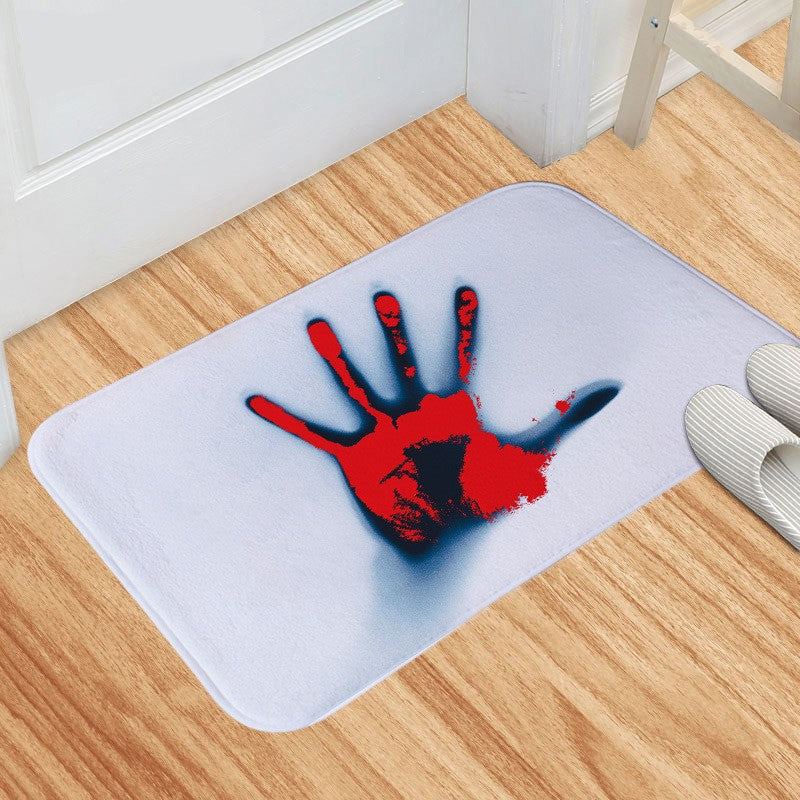 Horror-Inspired Splatter Print Memory Foam Bath Mat With Non-Slip Backing