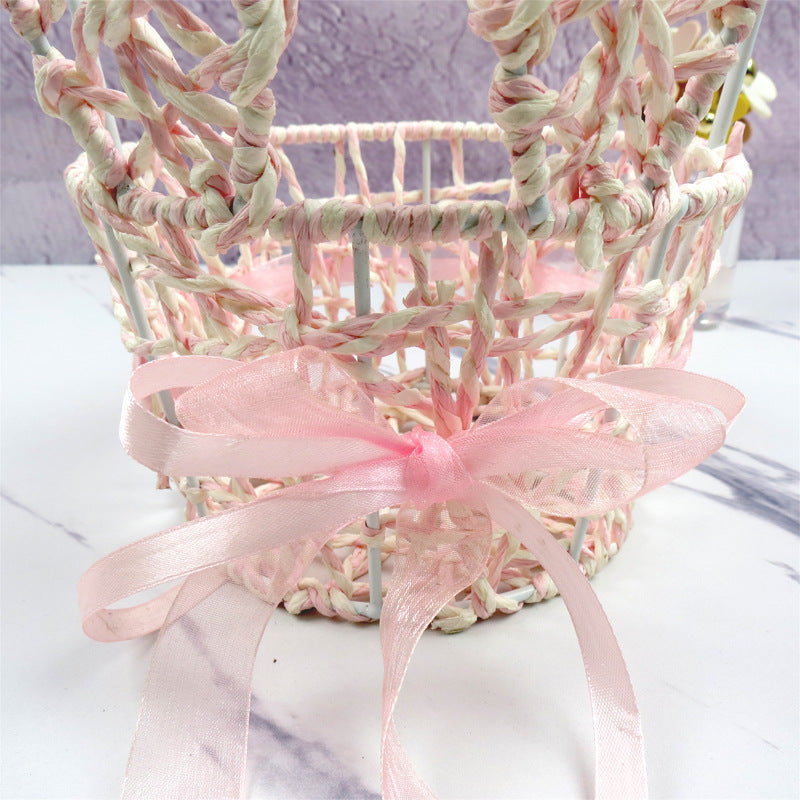 Women's Decorative Basket with Bow Accent Bowlift