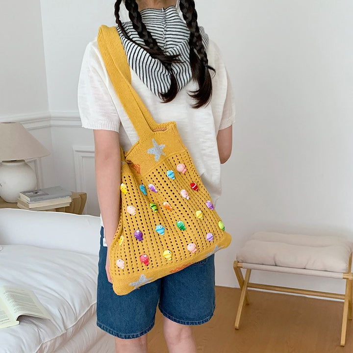 Colorful Decorative Crochet Tote Bag Bowlift