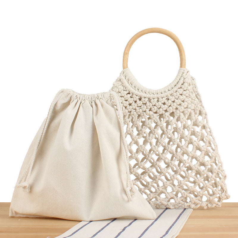 Elegant Braided Tote Bag with Round Handle Bowlift