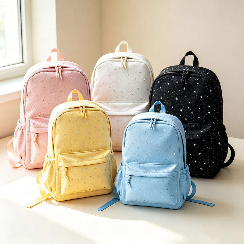Backpack with Sparkling Star Motif Bowlift