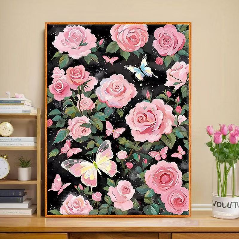 Floral Butterfly Canvas Art Print Bowlift