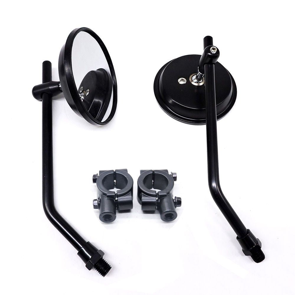 adjustable chrome motorcycle handlebar rearview mirrors with universal clamp mounts Bowlift