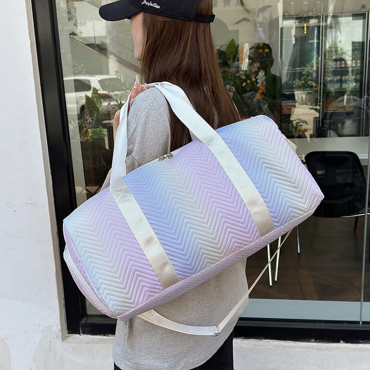 Chevron Quilted Travel Duffle Bag Bowlift