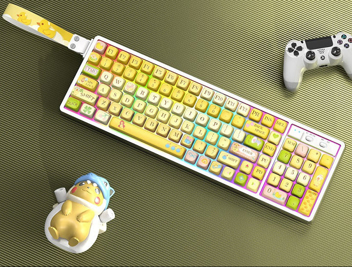 Customizable RGB Gaming Keyboard with Artistic Keycaps Bowlift