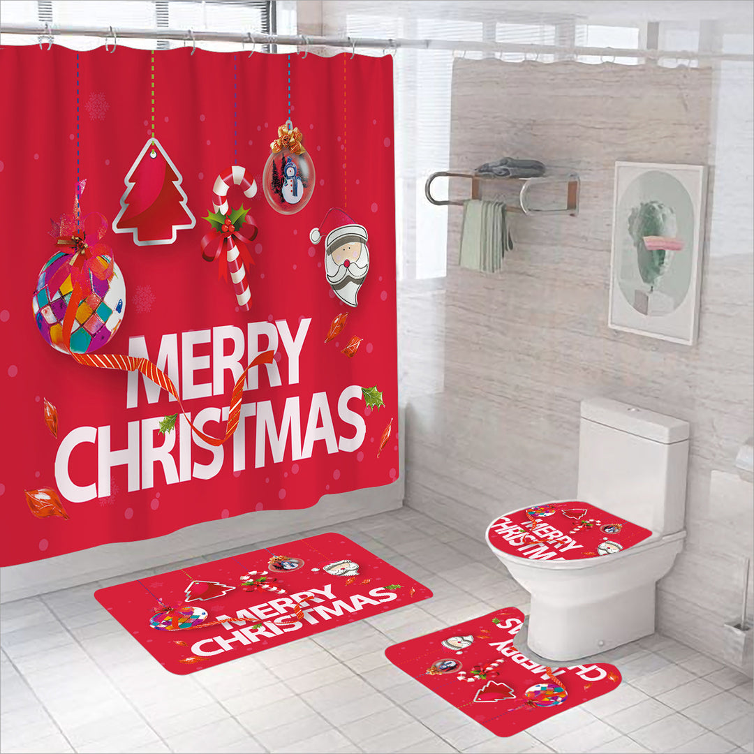 Christmas Themed Bathroom Set Bowlift