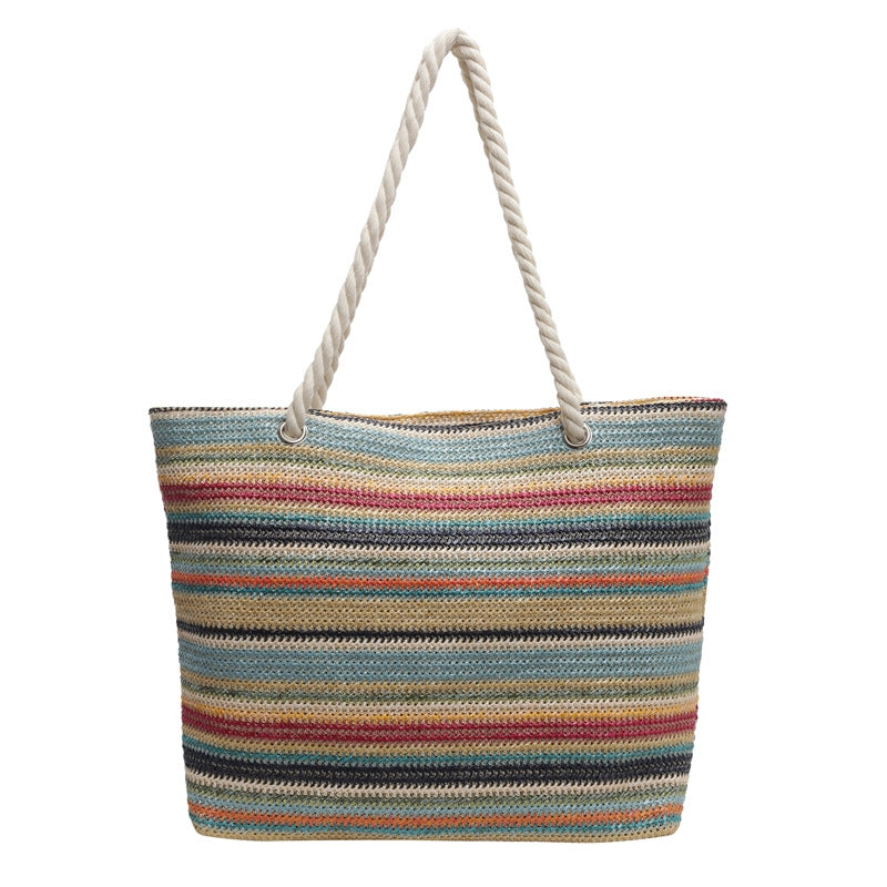 Spacious Striped Beach Tote Bowlift