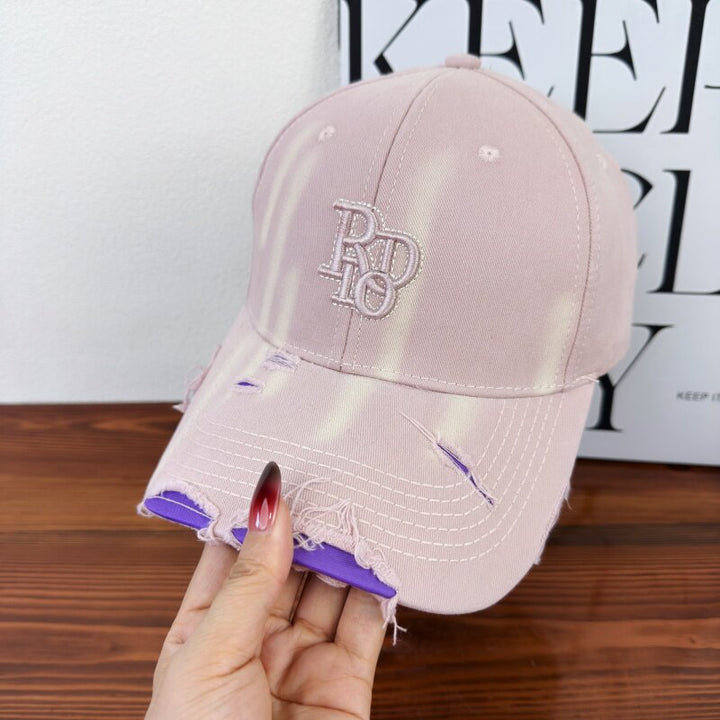 Women's Distressed Classic Cotton Baseball Cap Bowlift