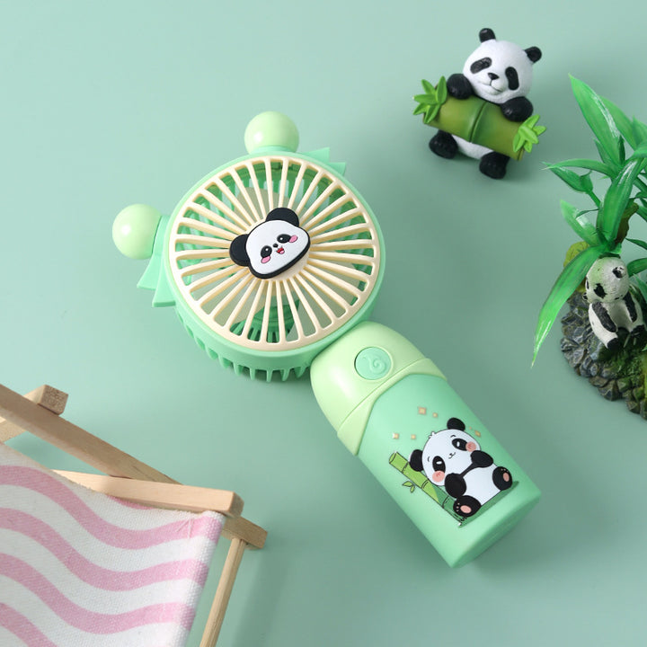 Unisex portable hand fan child-friendly with panda motif and soft silicone ears Bowlift