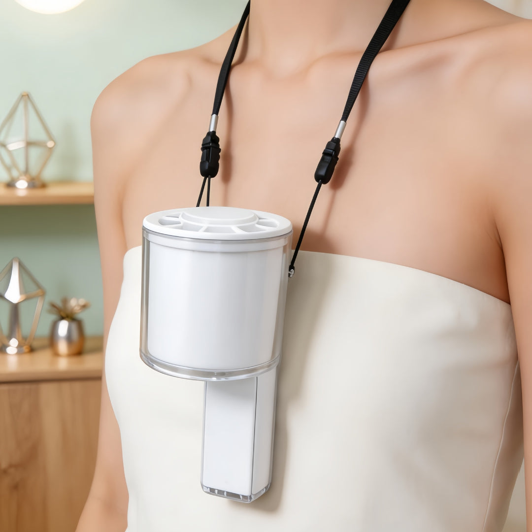 Portable Hand Fan with Digital Temperature Display and LED Lighting Bowlift