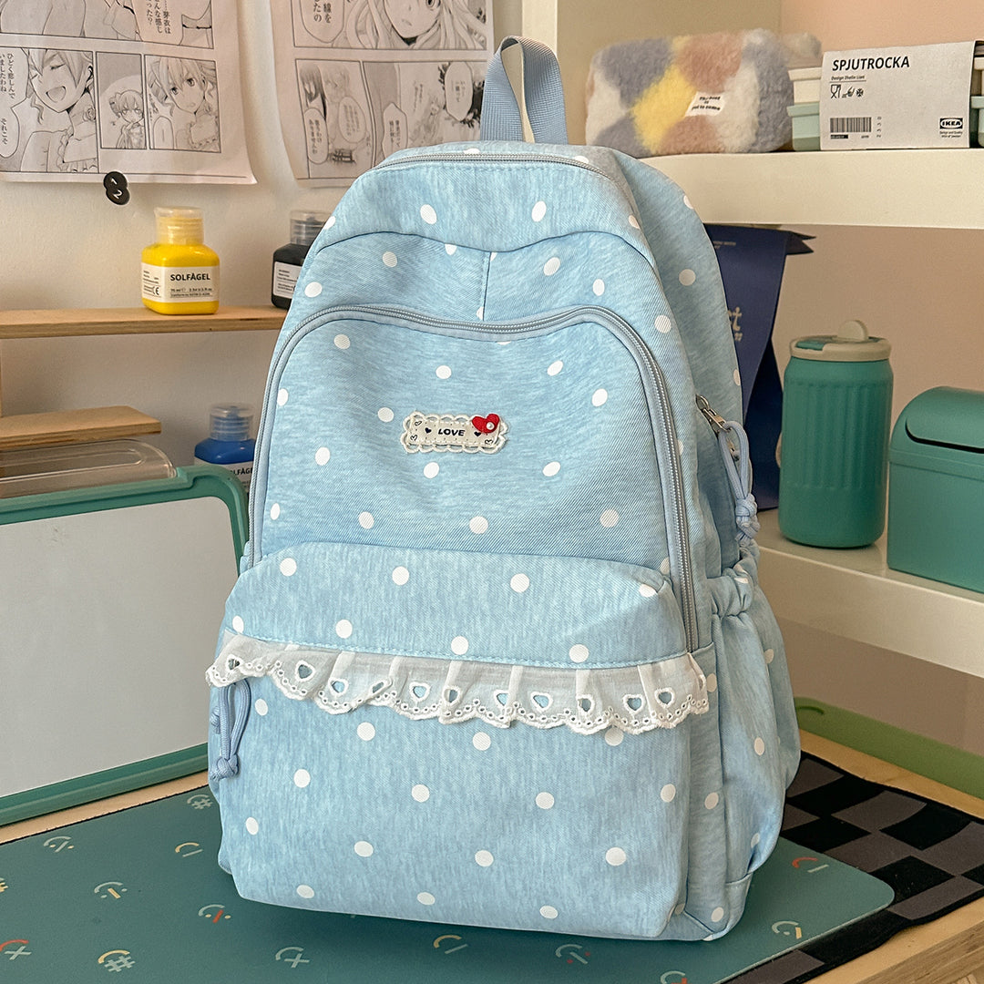 Trendy Star-Print School Backpack Bowlift