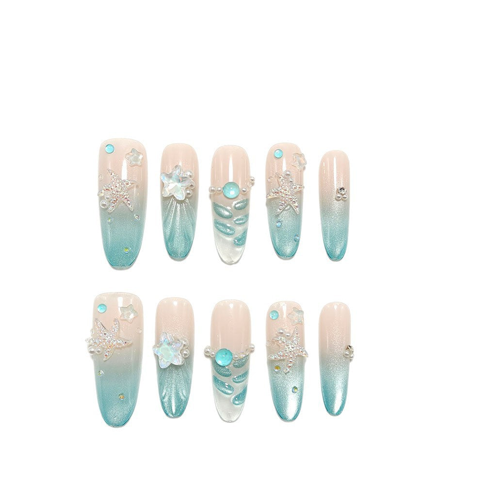 Artificial nails in elegant ocean design Bowlift