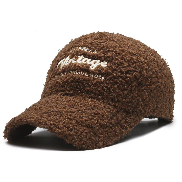 Women's Vintage-Inspired Plush Baseball Cap Bowlift