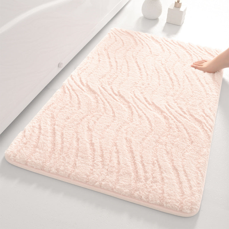 Soft Wave Pattern Bathroom Mat Bowlift
