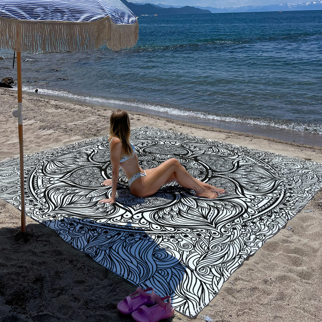 Mandala Design Beach Mat Bowlift