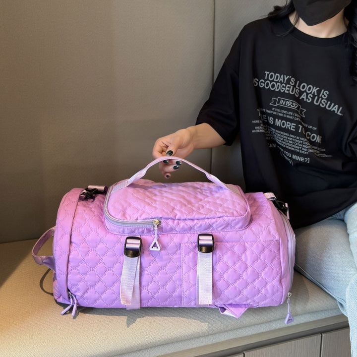 Quilted Multi-Functional Travel Backpack Bowlift