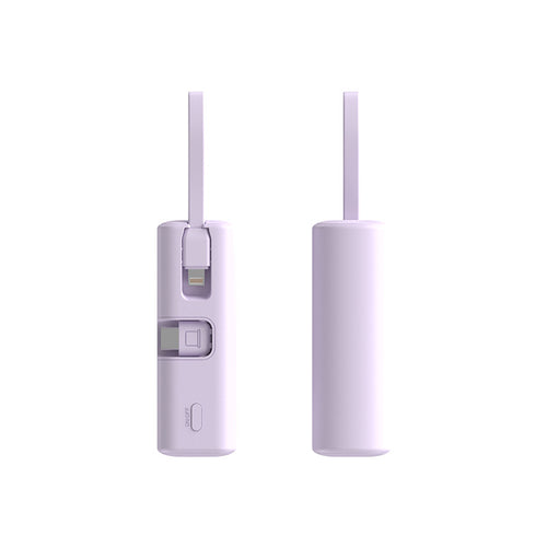Compact power bank with integrated charging cable and LED indicator Bowlift