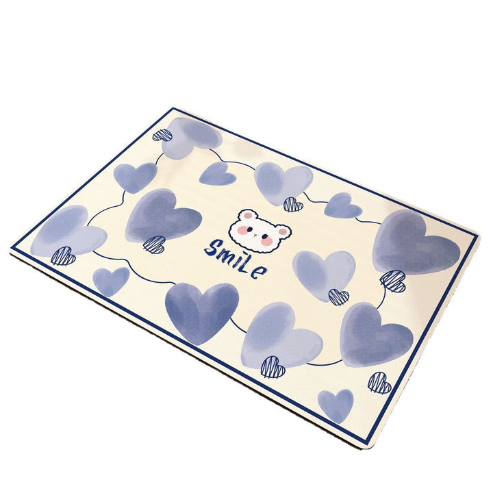 Cute Heart-Themed Kitchen Mat Bowlift