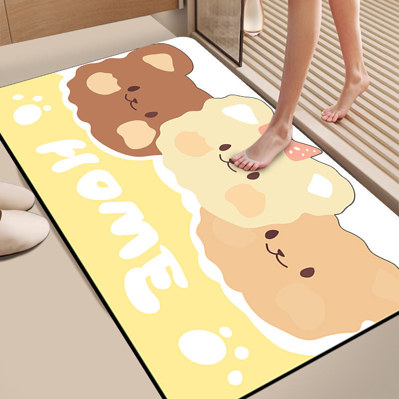 Cartoon Dog-Themed Bath Mat Bowlift