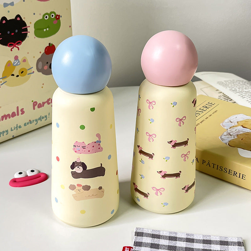 Ladies Insulated Drinking Bottle with Fun Animal Design and Ergonomic Design Bowlift