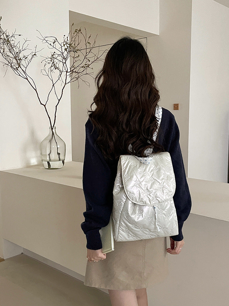 Backpack with velvet-soft upper material and elegant flap closure Bowlift