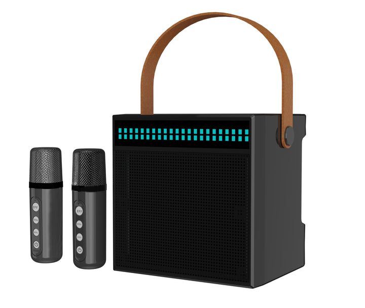 Portable Karaoke System with Dual Microphones Bowlift