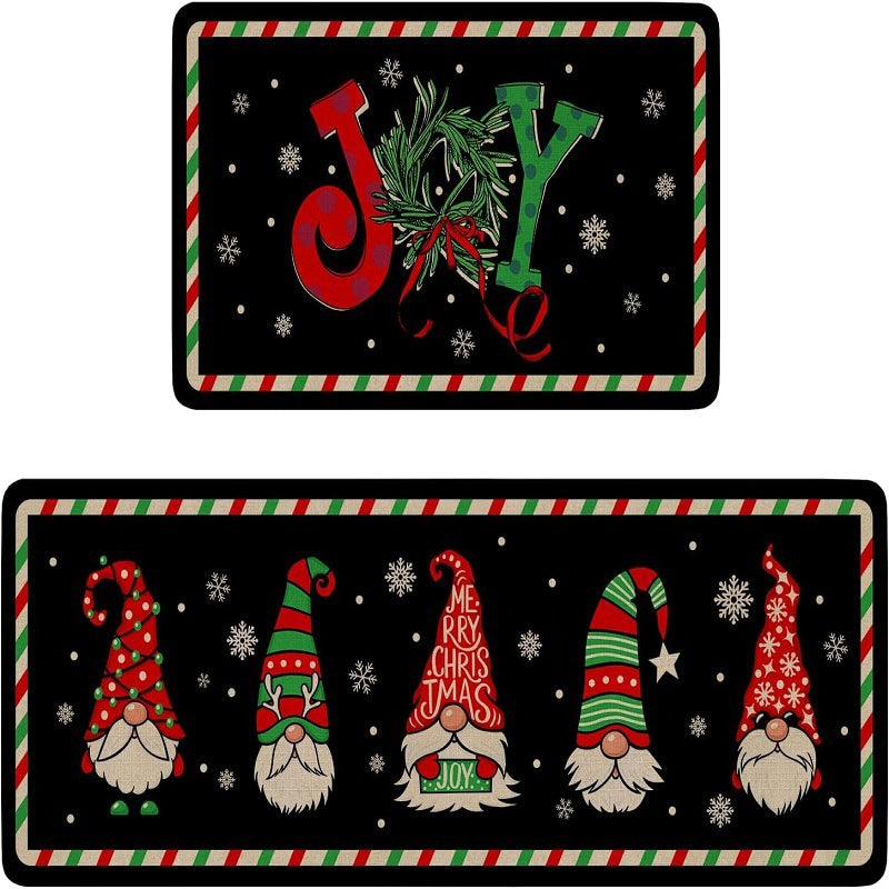 Playful Holiday-Themed Kitchen Mat Set Bowlift